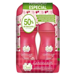 KIT DESODORANTE ROLL-ON GIOVANNA BABY CHERRY - 2 UNIDADES