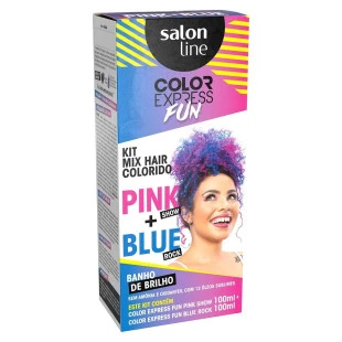 TONALIZANTE SALON LINE COLOR EXPRESS FUN - HAIR PINK SHOE + BLUE ROCK