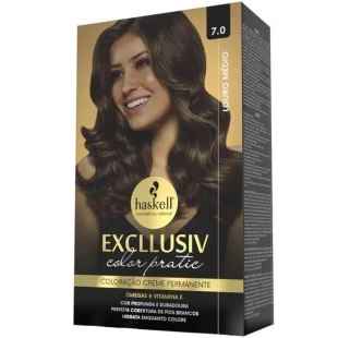 COLORAÇÃO HASKELL EXCLLUSIV COLOR PRATIC - 7.0 LOURO MÉDIO