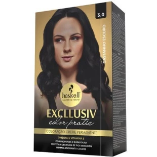 COLORAÇÃO HASKELL EXCLLUSIV COLOR PRATIC - 3.0 CASTANHO ESCURO