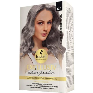 COLORAÇÃO HASKELL EXCLLUSIV COLOR PRATIC - 12.1 SUPERCLAREADOR CINZA