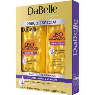 KIT DABELLE LISO ARRASADOR SHAMPOO 250ML + CONDICIONADOR 200ML