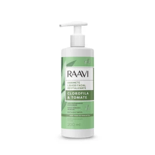 SABONETE LÍQUIDO FACIAL RAAVI 200ML - CLOROFILA E TOMATE