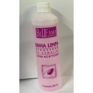 REMOVEDOR DE ESMALTE BELL FAMA UNHA LIMPA SEM ACETONA - 500ML