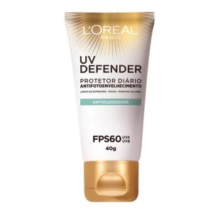 PROTETOR SOLAR FACIAL LOREAL 40G - UV DEFENDER ANTIOLEOSIDADE - FPS 60