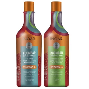 KIT INOAR BOMBAR VITAMINA-C 1 LITRO - SHAMPOO + CONDICIONADOR