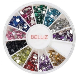 ADEREÇOS PARA DECORAÇÃO DE UNHAS BELLIZ 800UN  - COLORIDO