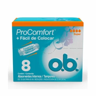 ABSORVENTE INTERNO - O.B SEMPRE LIVRE PROCOMFORT 8 UNIDADES - SUPER