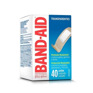 CURATIVO BAND-AID - 40 UNIDADES - TRANSPARENTE