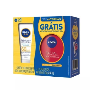 KIT NÍVEA ANTISSINAIS - PROTETOR SOLAR FACIAL FPS60 50ML + CREME FACIAL 100G