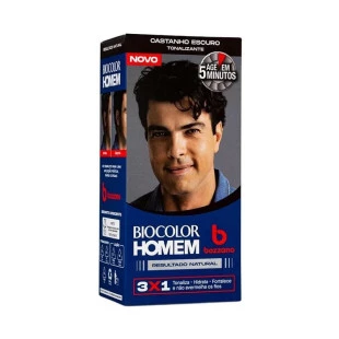 TONALIZANTE BOZZANO BIOCOLOR HOMEM - CASTANHO ESCURO