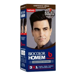 TONALIZANTE BOZZANO BIOCOLOR HOMEM - CASTANHO MÉDIO