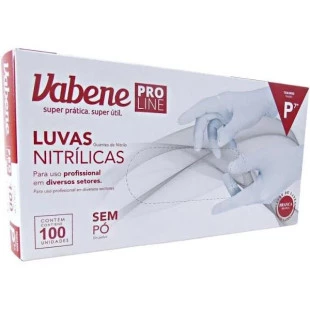 LUVA NITRÍLICA VABENE - CAIXA 100 UNIDADES - TAMANHO P - BRANCA