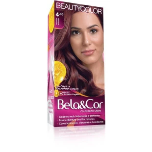 COLORAÇÃO BELA E COR KIT 4.66 - VERMELHO PROFUNDO