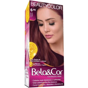 COLORAÇÃO BELA E COR KIT 6.66 - VERMELHO INTENSO