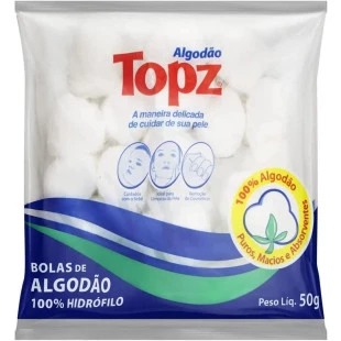 ALGODÃO HIDROFILO TOPZ 50G - BOLA