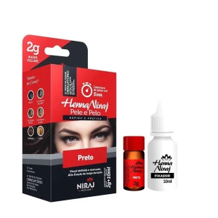 KIT HENNA NIRAJ 2G - PRETO + FIXADOR 10ML