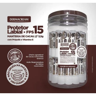 PROTETOR LABIAL DERMACREAM - MANTEIGA DE CACAU - FPS 15