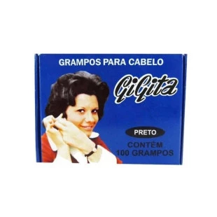 GRAMPO PARA CABELO GIGITA - 100 UNIDADES - N° 5 - PRETO