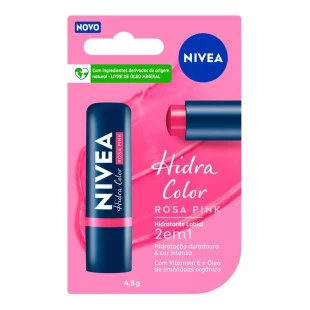 PROTETOR LABIAL HIDRATANTE NIVEA 4,8G - HIDRA COLOR - ROSA PINK