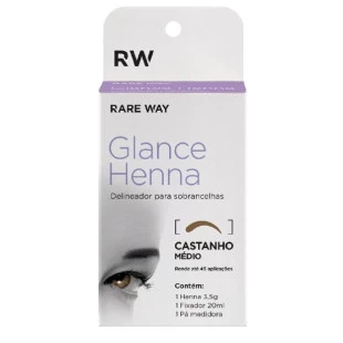 HENNA PARA SOBRANCELHA GLANCE 3.5G - CASTANHO MÉDIO