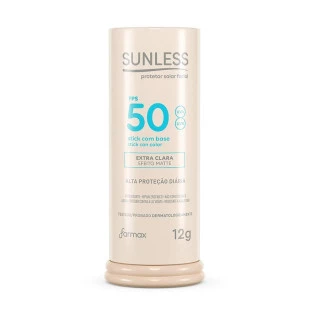 PROTETOR SOLAR FACIAL SUNLESS 12G - STICK FPS 50 - BASE EXTRA CLARA