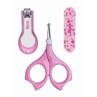KIT MANICURE RICCA - BABY COLORS - ROSA ref:925
