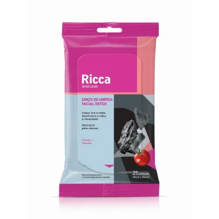 LENÇO RICCA - LIMPEZA FACIAL DETOX - 25 UNIDADES