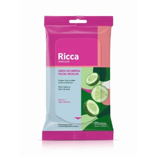 LENÇO RICCA - LIMPEZA FACIAL MICELAR - 25 UNIDADES