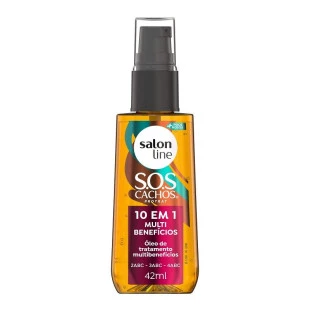 ÓLEO CAPILAR SALON LINE 42ML - SOS CACHOS - 10 EM 1 MULTIBENEFÍCIOS