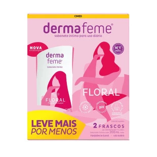 KIT SABONETE LÍQUIDO ÍNTIMO DERMAFEME 200ML - FLORAL