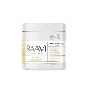 CREME DE MASSAGEM RAAVI 500G - ÓLEOS ESSENCIAIS