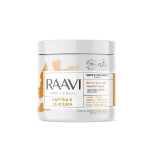 CREME DE MASSAGEM RAAVI 500G - CAFEÍNA E CÚRCUMA