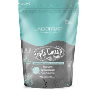 ARGILA LABOTRAT 100G - CINZA COM CARVÃO ATIVADO