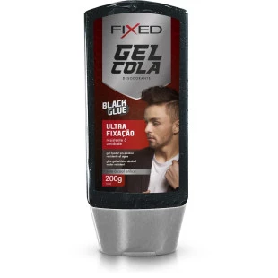 GEL COLA FIXADOR FIXED 200G - BLACK GLUE - PRETO