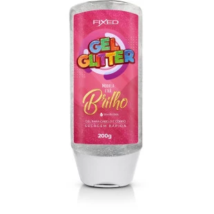 GEL COM GLITTER FIXED 200G - CORPO E CABELO - INCOLOR