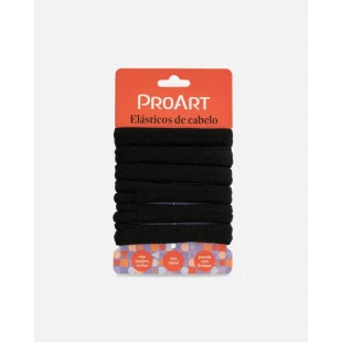 ELÁSTICO PARA CABELO PROART 6 UNIDADES - PRETO - ref:EC14B