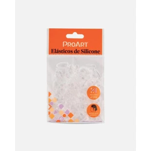 ELÁSTICO PARA CABELO PROART 200 UNIDADES - SILICONE - TRANSPARENTE ref:ES06B