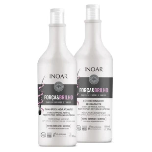 KIT INOAR CICATRIFIOS FORÇA E BRILHO 800ML - SHAMPOO + CONDICIONADOR
