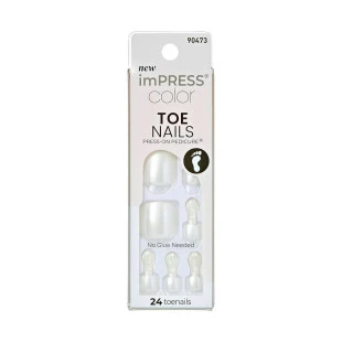 UNHA POSTIÇA KISS IMPRESS - TOE NAILS - LUSTRE WHITE