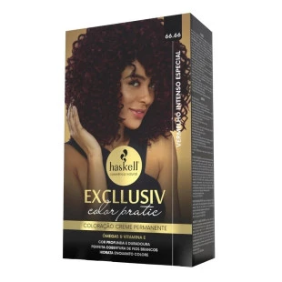 COLORAÇÃO HASKELL EXCLLUSIV COLOR PRATIC - 66.66 VERMELHO INTENSO ESPECIAL