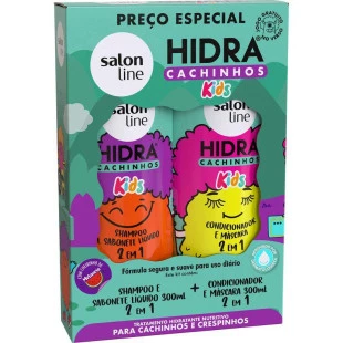KIT SALON LINE HIDRA CACHINHOS KIDS 300ML 2 EM 1 - SHAMPOO + CONDICIONADOR