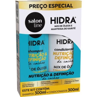 KIT SALON LINE HIDRA NUTRIÇÃO E DEFINIÇÃO 300ML - SHAMPOO + CONDICIONADOR