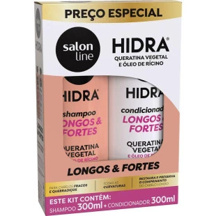 KIT SALON LINE HIDRA LONGOS E FORTES 300ML - SHAMPOO + CONDICIONADOR
