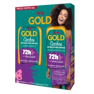 KIT NIELY GOLD CACHOS DEFINIÇÃO PROLONGADA - SHAMPOO 275ML + CONDICIONADOR 175ML