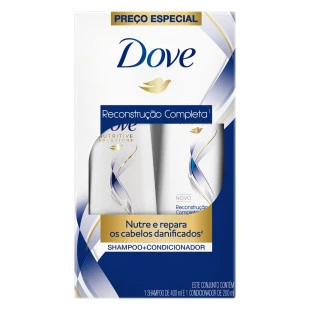 KIT DOVE RECONSTRUÇÃO COMPLETA - SHAMPOO 350ML + CONDICIONADOR 175ML