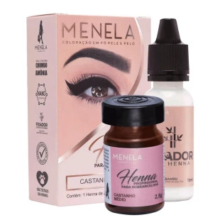HENNA PARA SOBRANCELHA MENELA 2,5G - CASTANHO MÉDIO