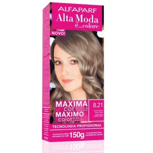 COLORAÇÃO ALTA MODA - È COLORE KIT - 8.21 - LOURO CLARO IRISÉ CINZA