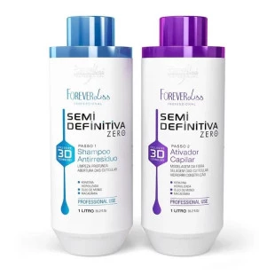 KIT ESCOVA FOREVER LISS SEMI DEFINITIVA - 2 UNIDADES - 1 LITRO