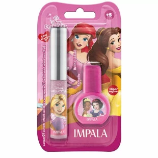KIT IMPALA INFANTIL - PRINCESAS - BRILHO LABIAL E ESMALTE